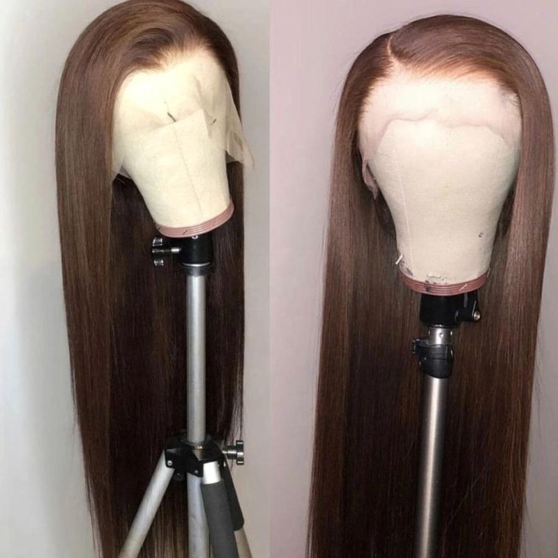 Natural Brown Color Human Hair Lace Wig with Baby Hair