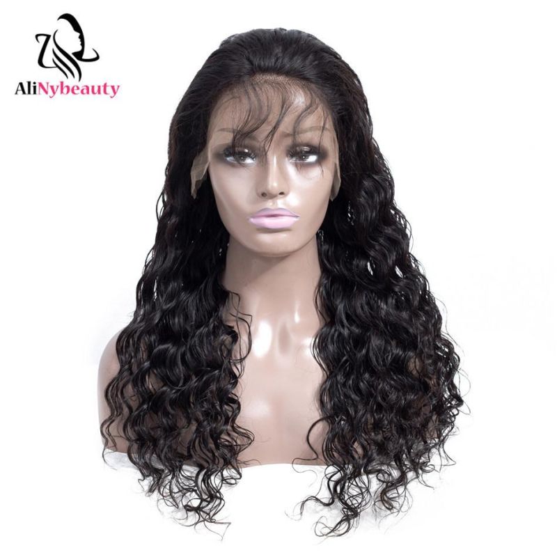 100 Unprocessed Brazilian Human Hair Water Wave Lace Front Wig