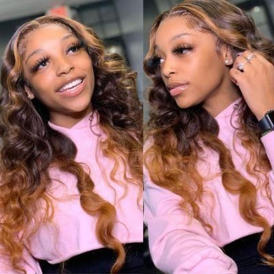 Ombre Brown Body Wave Lace Front Wigs