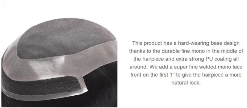 Human Hair Natural Hair Piece - with Undetectable Base Giving a Natural Finish