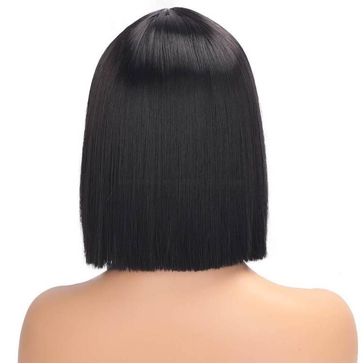 Kakiifashion Hair 12 Inch Cheap Vendor Wholesale Heat Resistant Fiber Short Bob Straight Wig for Black Women