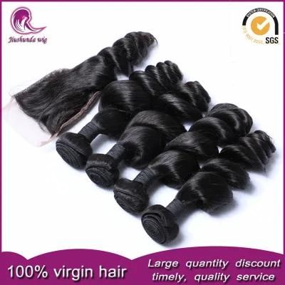 Loose Wavy Indian Hair Weft Unprocessed Virgin Human Hair Weave