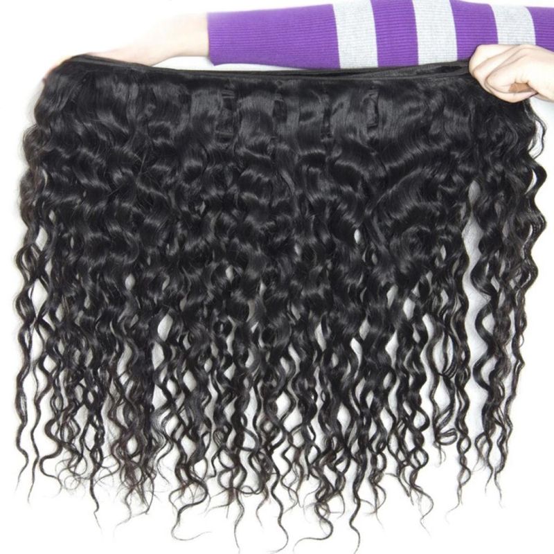 Water Wave Human Hair Bundles Deals 100% Brazilian Hair Weaves Bundle Double Weft Natural Hair Extension Black 26 Inches