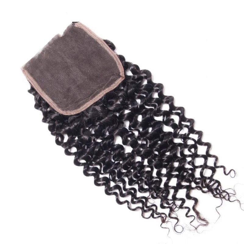 Kbeth Kinky Curly 4*4 Transparent Lace 10 Inch Closure Cheap Price Black Ladies Toupees From China Xuchang Factory Wholesale