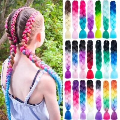 Kbeth Wholesale Hair Extension High Quality Raw Material Ombre Jumbo Braid Synthetic Hair for Braiding in Stock