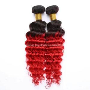 22&quot; Loose Wave Virgin Hair Ombre Weave 3 Bundles Hair 1b/Red