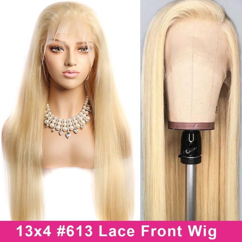 Wholesale 613 Blonde 13X4 Lace Frontal Wig Cheap Brazilian Remy Long Straight Hair Lace Front Wig Human Hair Wigs for Woman