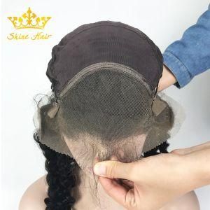100%Brazilian Human Hair 4*4 Lace Frontal Wig of Deep Wave Natural Color