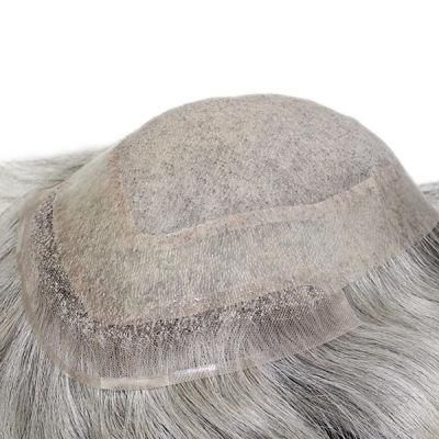 Lw1298: Custom Made Human Grey Hair Toupee for Men