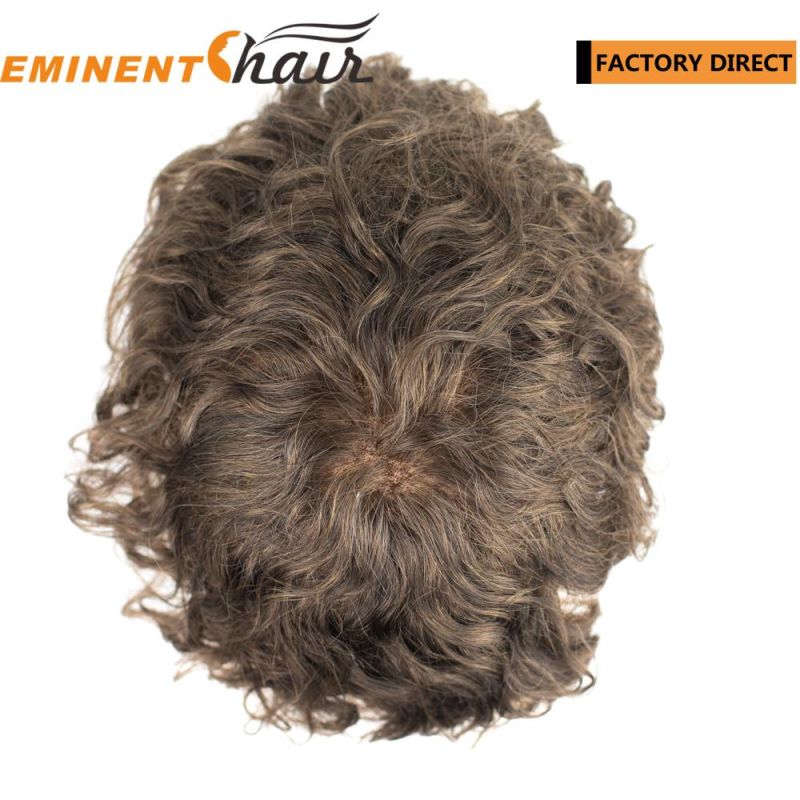 Natural Hairline Men′s Human Hair Lace Toupee