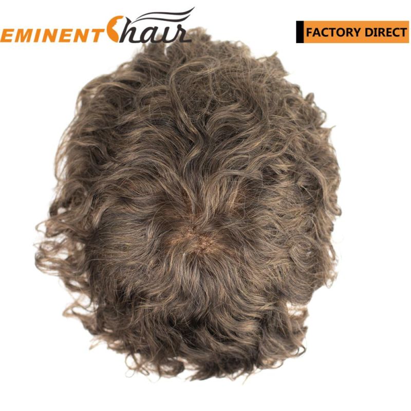 Natural Hairline Men′s Human Hair Lace Toupee