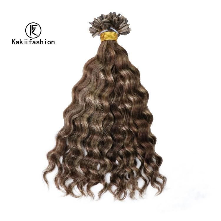 Unprocessed 100% Double Brazilian Human Hair Remy Water Wave U Tip Hair Extensions