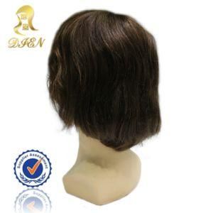 Top Quality Brazilian 100% Remy Virgin Human Hair Wig for Man Short Length Brown Color Free Style