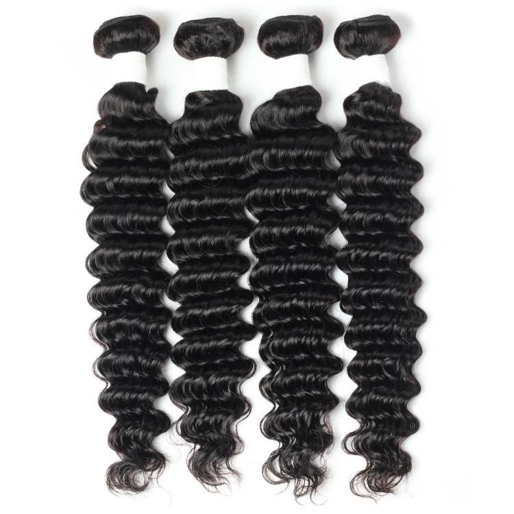 Deep Wavy Non Remy Natural Human Hair Weave Human Hair Bundles
