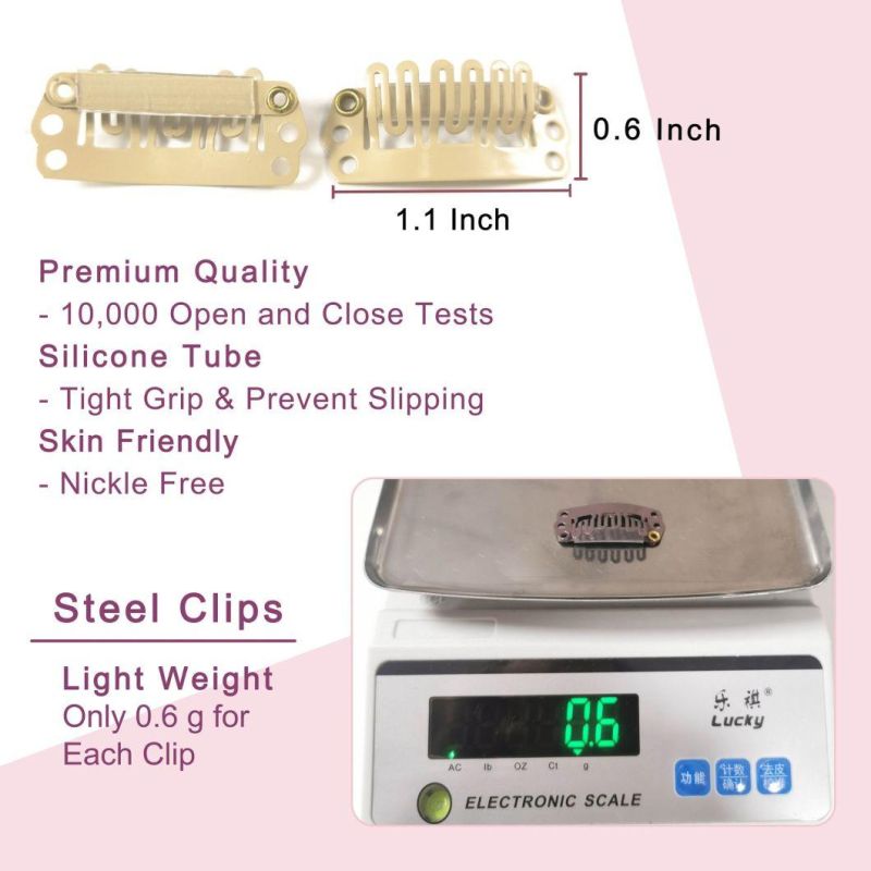 Top Grade European Double Drawn Human Hair Clips Hair Extenion