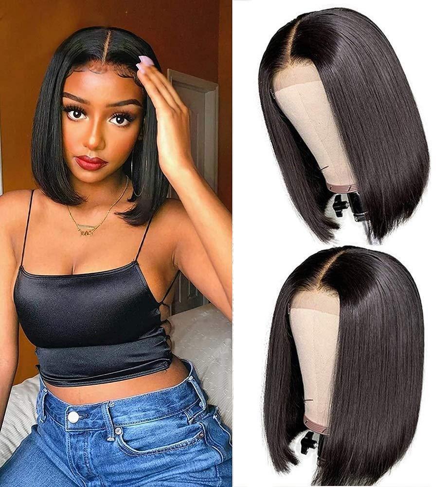 Lace Front Human Hair Wigs Brazilian Straight Bob Wig Human Hair