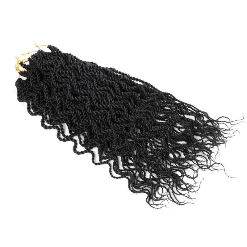 18inch 15 Strands Wavy Senegalese Twist Crochet Braiding Goddess Hair Extensions