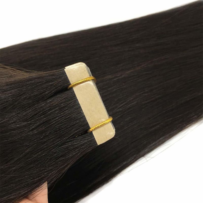 18 Inch Tape in Hair Extensions Human Hair Natural Black Tape in Hair Extensions 20PCS 50g Remy Human Hair Extensions for Women