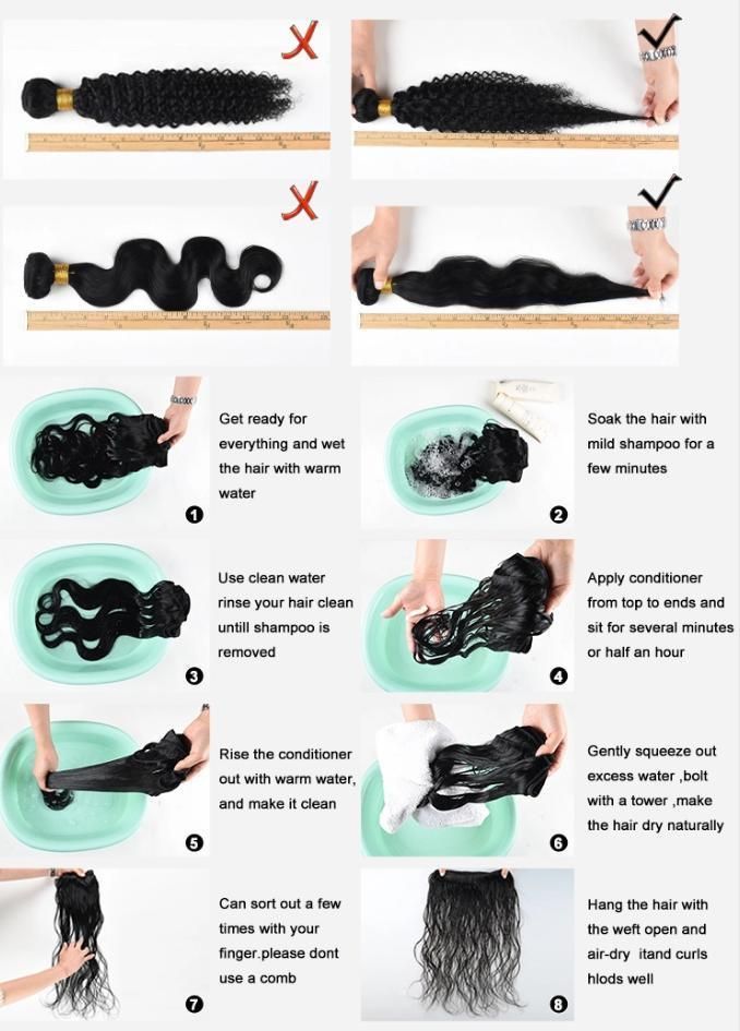 Raw Human Hair Bundles Wet and Wavy Bundles with Closure