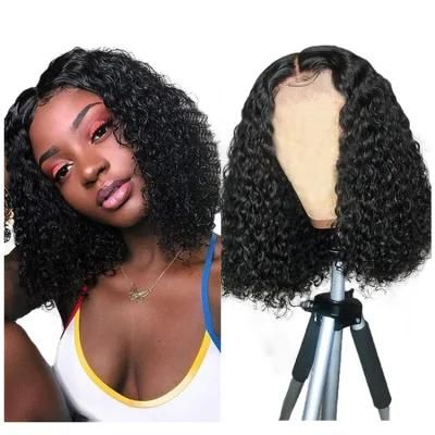 Kbeth Kinky Curly Bob Wig for Black Women 10&prime;&prime; 12&prime;&prime; 14&prime;&prime; 16&prime;&prime; Brazilian Human Hair HD Full Lace Custom Accept 2021 Fashion Sexy Bouncy Wigs for Ladies