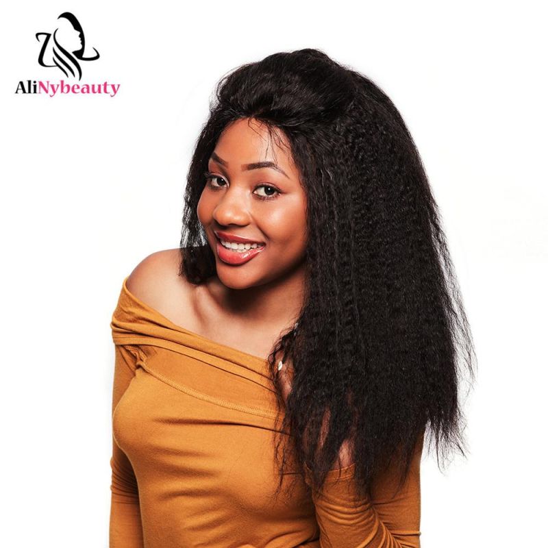 Alinybeauty Best Kinky Straight Lace Front Wig Virgin Human Hair