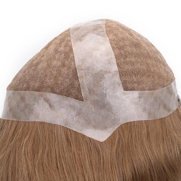 French Lace with Clear PU Full Cap Hair System with Chessboard Highlights New Times Hair