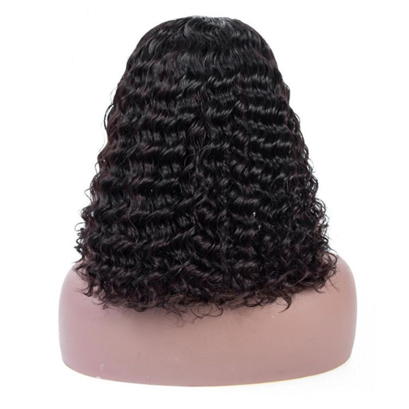 Factory Directly Sell Brazilian Deep Wave Bob Lace Front Wigs Lace Front Human Hair Natural Hair Wigs 10"
