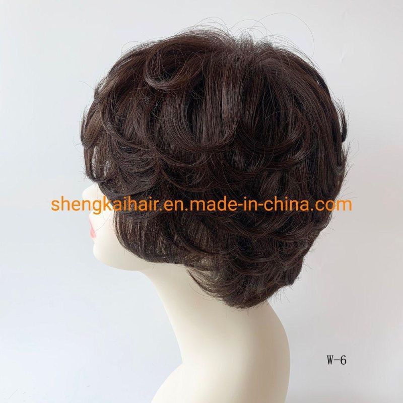 Wholesale Full Handtied Human Hair Synthetic Hair Mix China Women Hair Wig