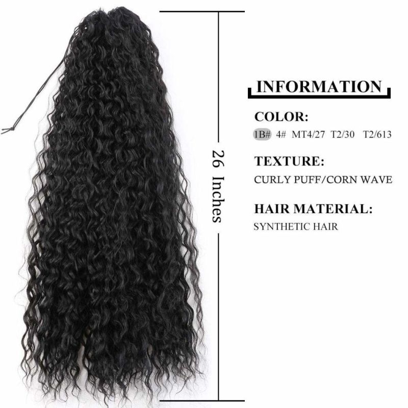 Heat Resistant Synthetic Kinky Straight Ponytail Long Afro Drawstring Ponytail Hairpiece