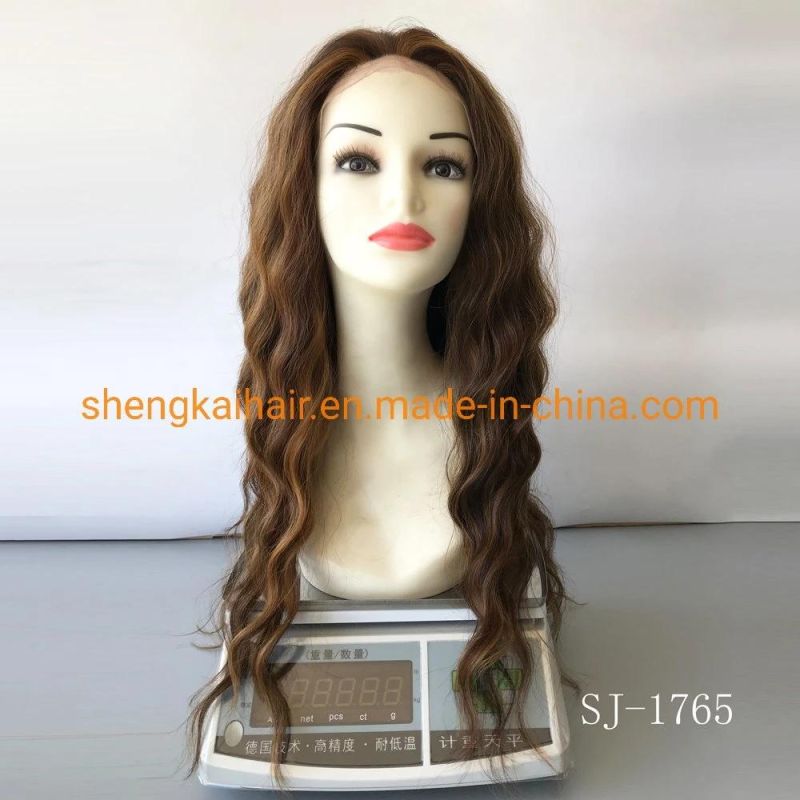 Wholesale Perfect Looking Good Quality Handtied Heat Resistant Fiber Blond Synthetic Lace Front Wigs 632