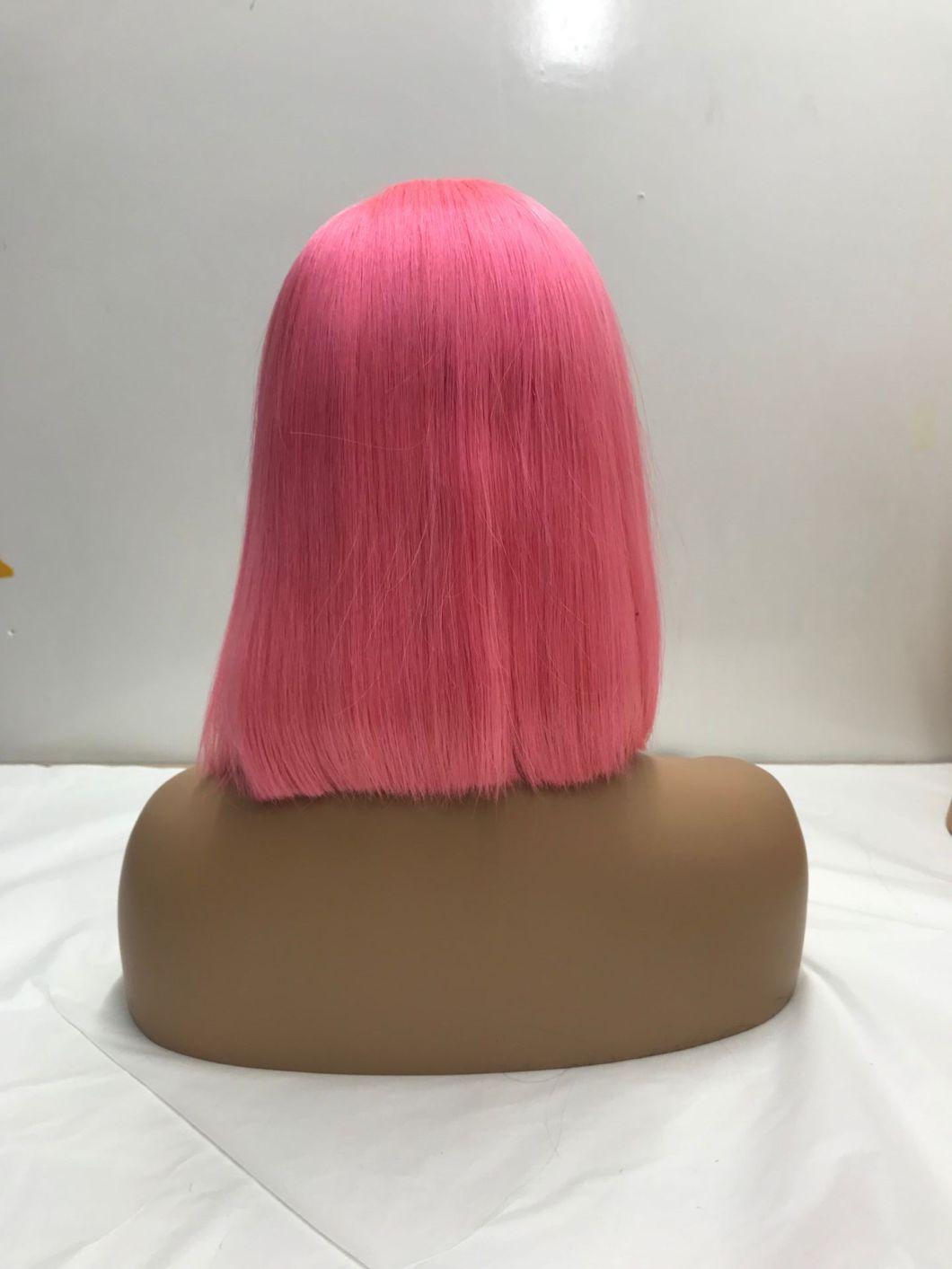 100% Human Hair Ombre Color Bob Front Lace Wig