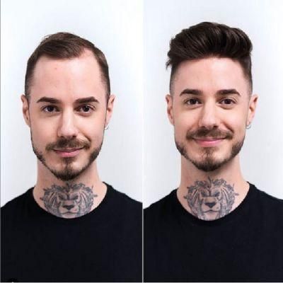Kbeth Mens Toupee for Men Hair Wigs PU Good Quality Human Hair Replacement System for Hair Loss Men Toupees &amp; Wig Made in China