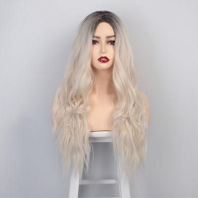 26 Inch Wholesale Ombre Blond Long Wavy Body Wave for Women Synthetic Hair Wigs