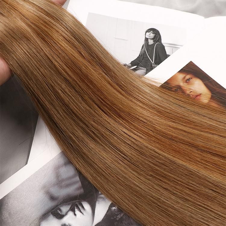 Thick Ends Straight Remy Seamless Virgin Hair Clip in Hair Extension #P6/8/16