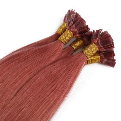 Double Drawn Flat Tip Hair for Woman Extensions Remy Human Hair Dark Brown Pre Bonded Hair Silky Straight 100g/Pack