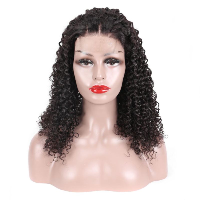 Wholesale Afro Kinky Jerry Curly Front Full Lace Human Hair Wig, Natural Black Long Curly Brazilian Hair Lace Wig for Black Women