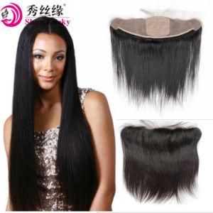 Customized High Density Natural Balck Straight Hair 100 Unprocessed European 13*4 Silk Base Frontal