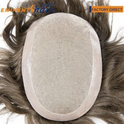 Human Hair Custom Made Mono Men&prime;s Hair Piece