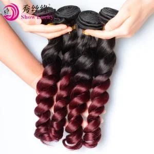 Full Cuticle Loose Wave Mongolian Ombre #1b/99j Raw Virgin Human Hair Product