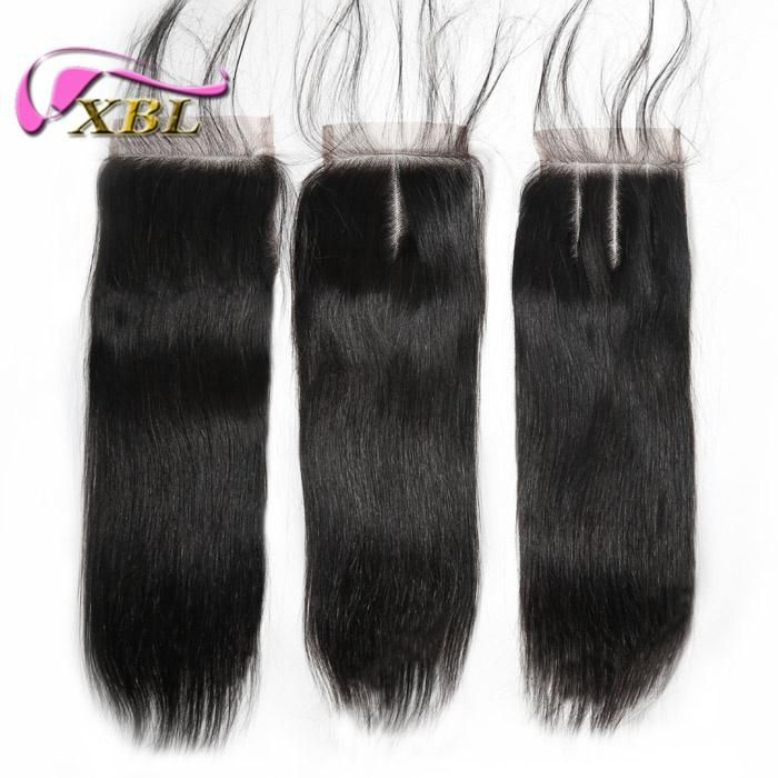 Bleached Knots Free Part Brazilian Human Hair Virgin Lace Closure