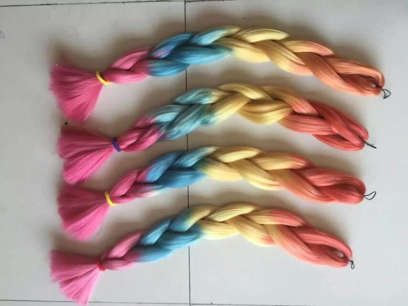 100% Kanekalon Ombre Two Tone Jumbo Braid Synthetic Hair Extension