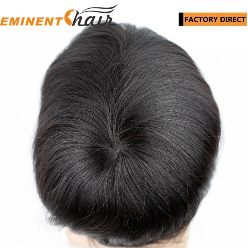 Custom Silica Injection Skin Base Strong Toupee Hair Replacement for Men