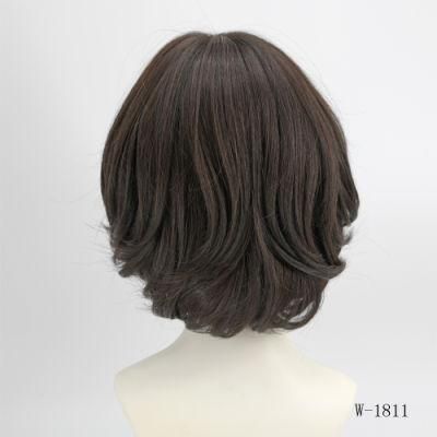 Wholesale Good Quality Handtied Human Hair Synthetic Hair Mix Lady Wigs 558