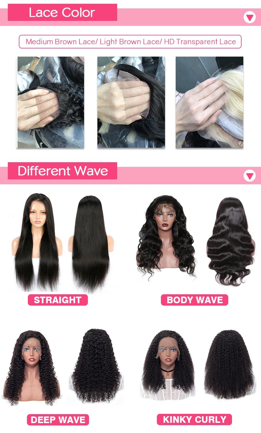 Human Hair 13X4 Body Wave Lace Front Wig Pre Plucked 200% Density HD Transparent Lace Frontal Human Hair Wigs