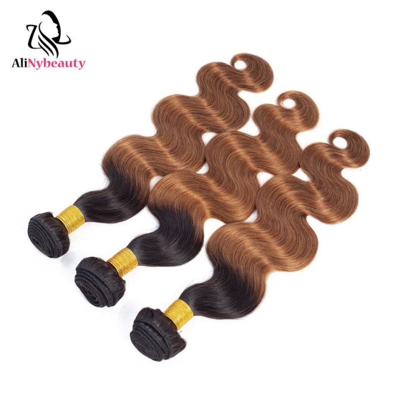 #1b/30 Ombre Color Body Wave Remy Brazilian Human Hair Weft