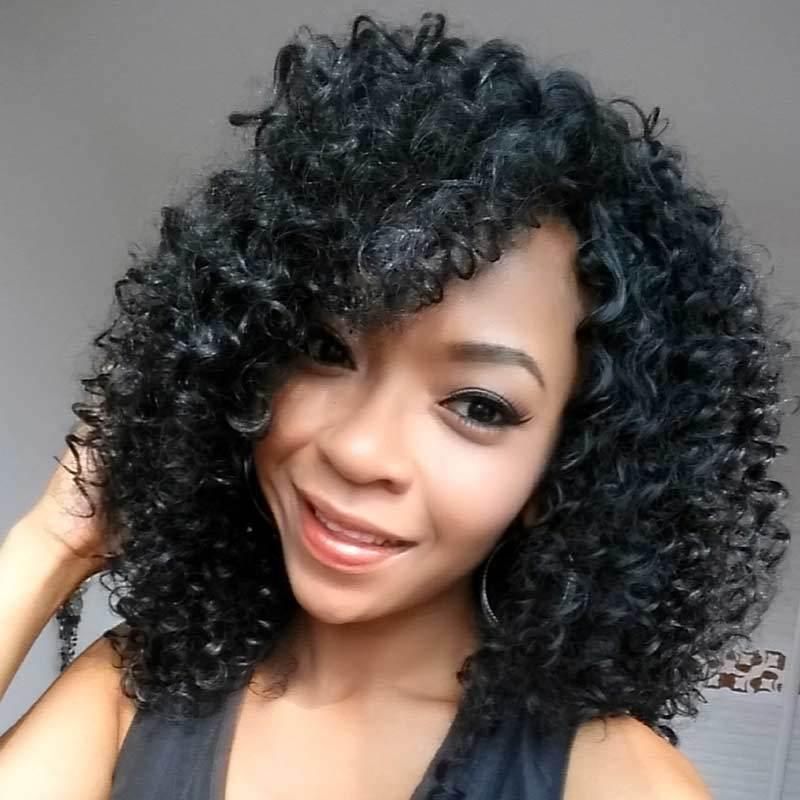 16inch Cheap Brazilian Hair Afro Kinky Curly Wigs Heat Resistant Synthetic Wigs
