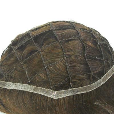 Single PE Line 3cmx3cm Integration Natural Human Hair Toupee