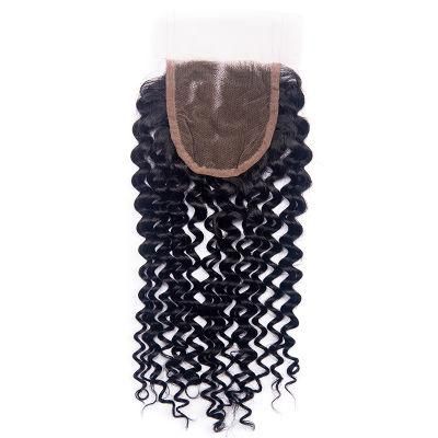 Factory Wholesale 4*4 Kinky Curly Swiss Closure Virgin Human Hair