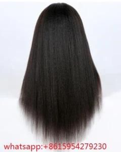 Human Hair Wig Kinky Straight Natural Black Color
