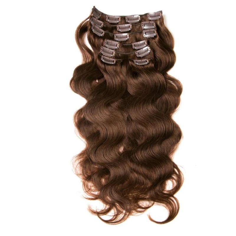 100% Human Hair Body Wave Clip in Hair Extension Body Wave (AV-CH140-22-4)